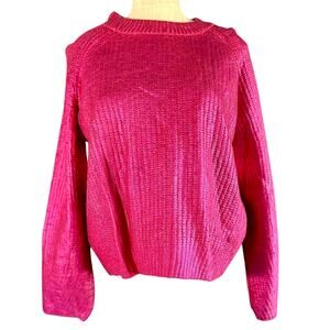 Womens Sweater Size Large Pink Scoop Slouchy Sustainable Girlhoodcore Wednesdays